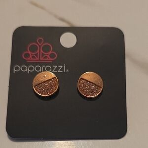 Paparazzi Shimmering Shiny Copper Circle Earrings